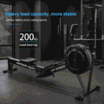 National Bodyline Air Rower Machine for Home Gym | Air Resistance Rowing Machine with Foldable Design, Chain Drive & LCD Monitor | 200kg Weight Capacity