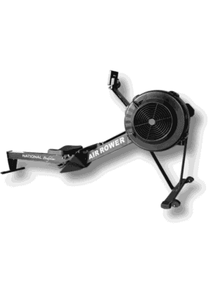 National Bodyline Air Rower Machine for Home Gym | Air Resistance Rowing Machine with Foldable Design, Chain Drive & LCD Monitor | 200kg Weight Capacity