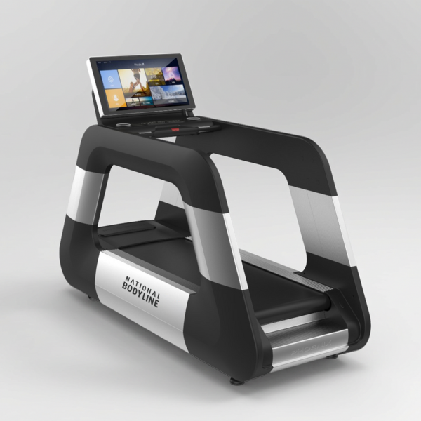 NB PHOENIX PRO commercial treadmill with 32-inch Android touchscreen in modern gym